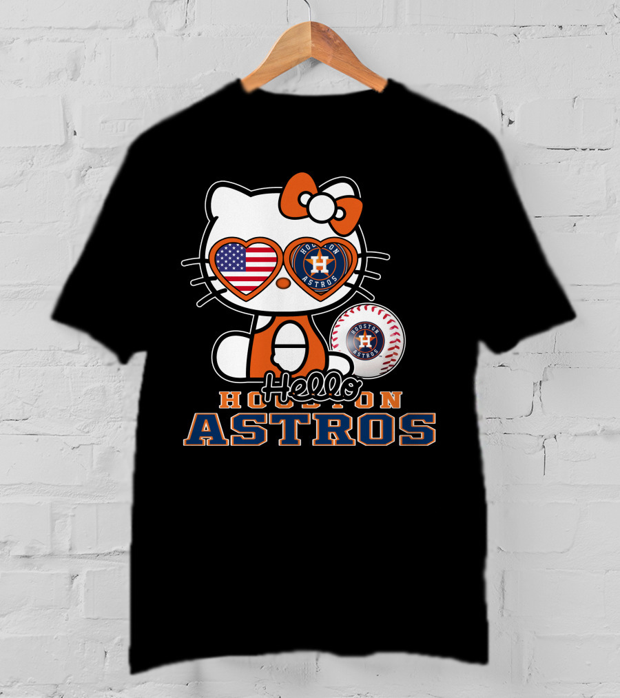 Hello Kitty Houston Astros Usa Baseball T-Shirt