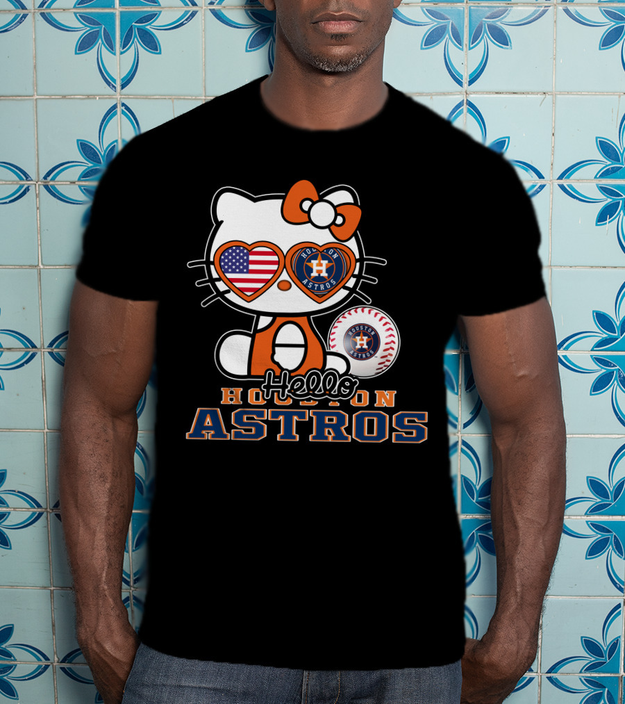Hello Kitty Houston Astros Usa Baseball T-Shirt