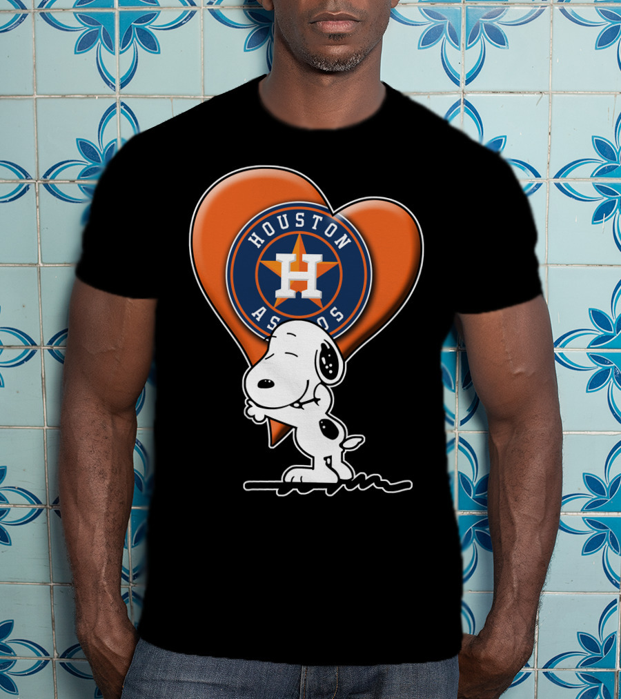 Snoopy Hugging Houston Astros Heart T-Shirt