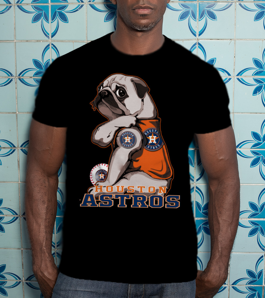 Houston Astros Pug Baseball Fan T-Shirt