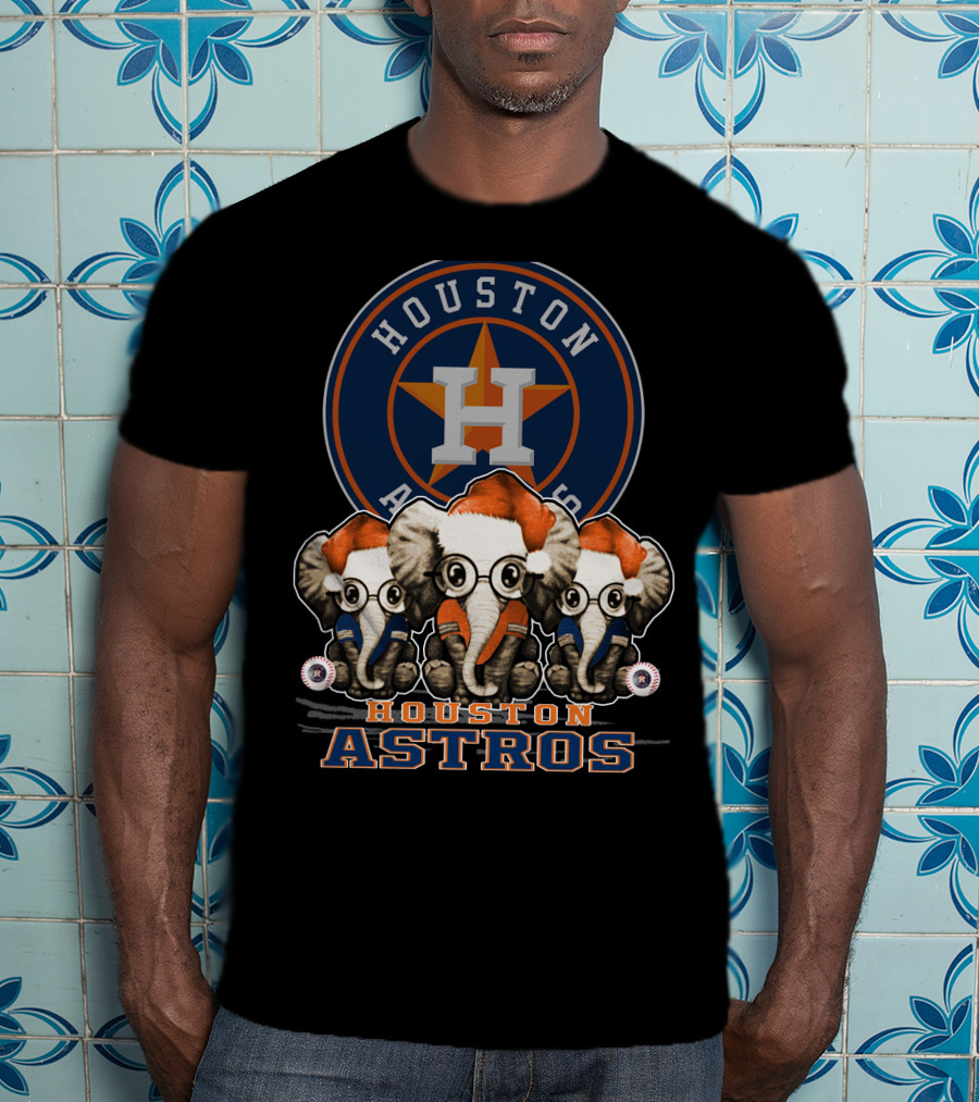 Houston Astros Christmas Elephants T-Shirt