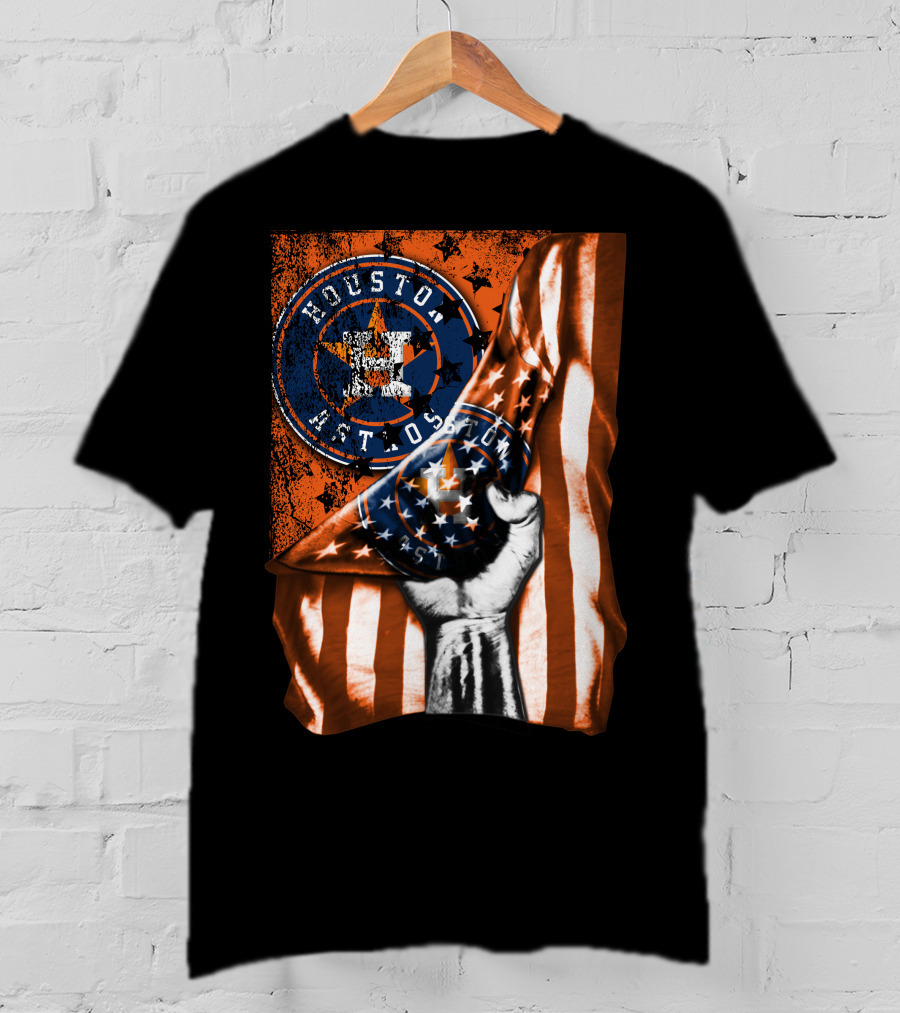 Houston Astros Vintage Flag Symbol With Bold Stars And Stripes T-Shirt
