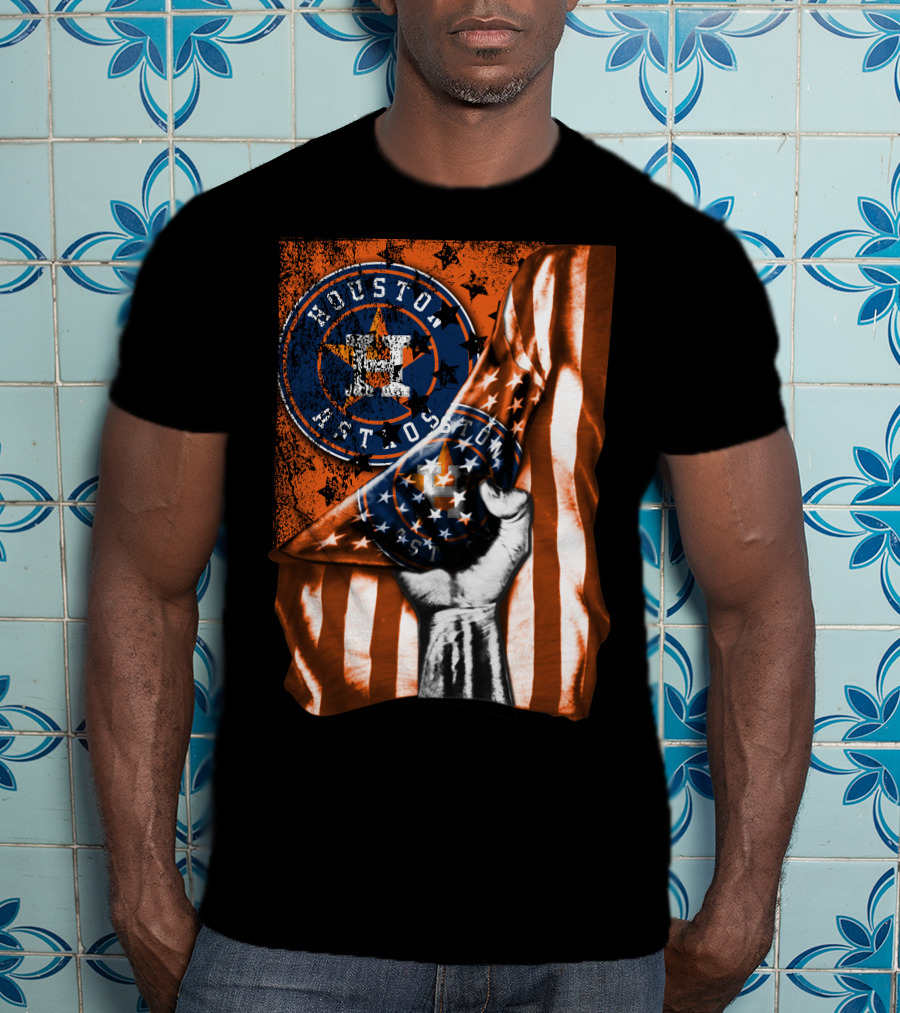 Houston Astros Vintage Flag Symbol With Bold Stars And Stripes T-Shirt