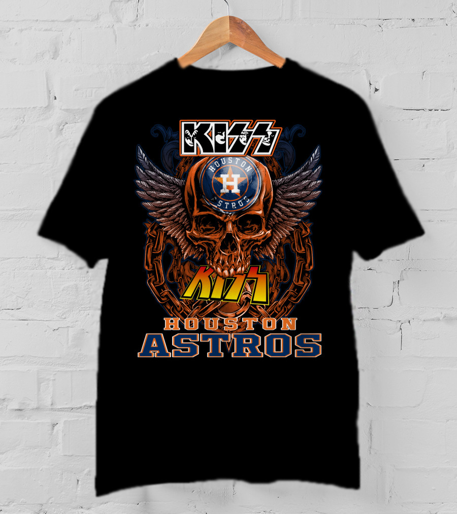 Kiss Houston Astros Skull Wings T-Shirt