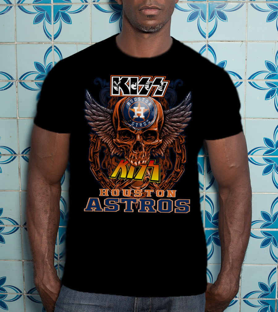 Kiss Houston Astros Skull Wings T-Shirt