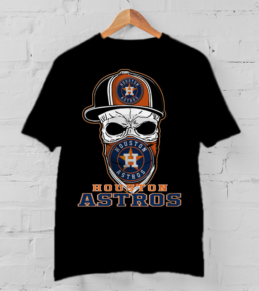 Houston Astros Skull Hat T-Shirt