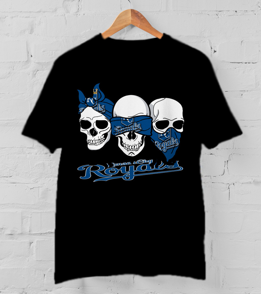 3 Skull Kansas City Royals Bandana T-Shirt