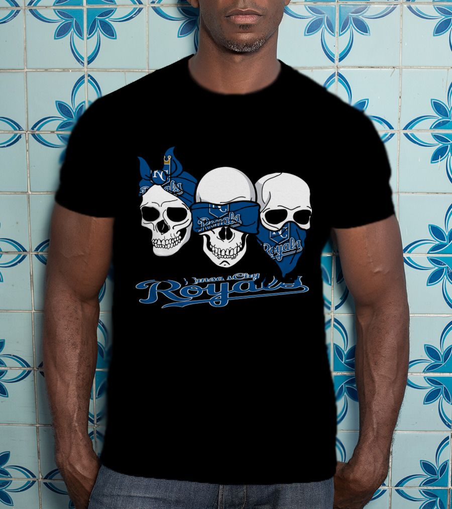 3 Skull Kansas City Royals Bandana T-Shirt
