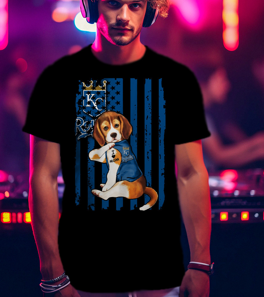 KC Royals Beagle I Love Mom T-Shirt