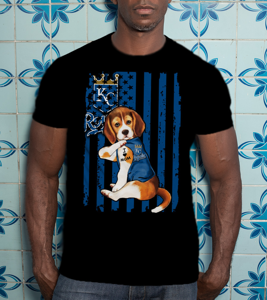 KC Royals Beagle I Love Mom T-Shirt