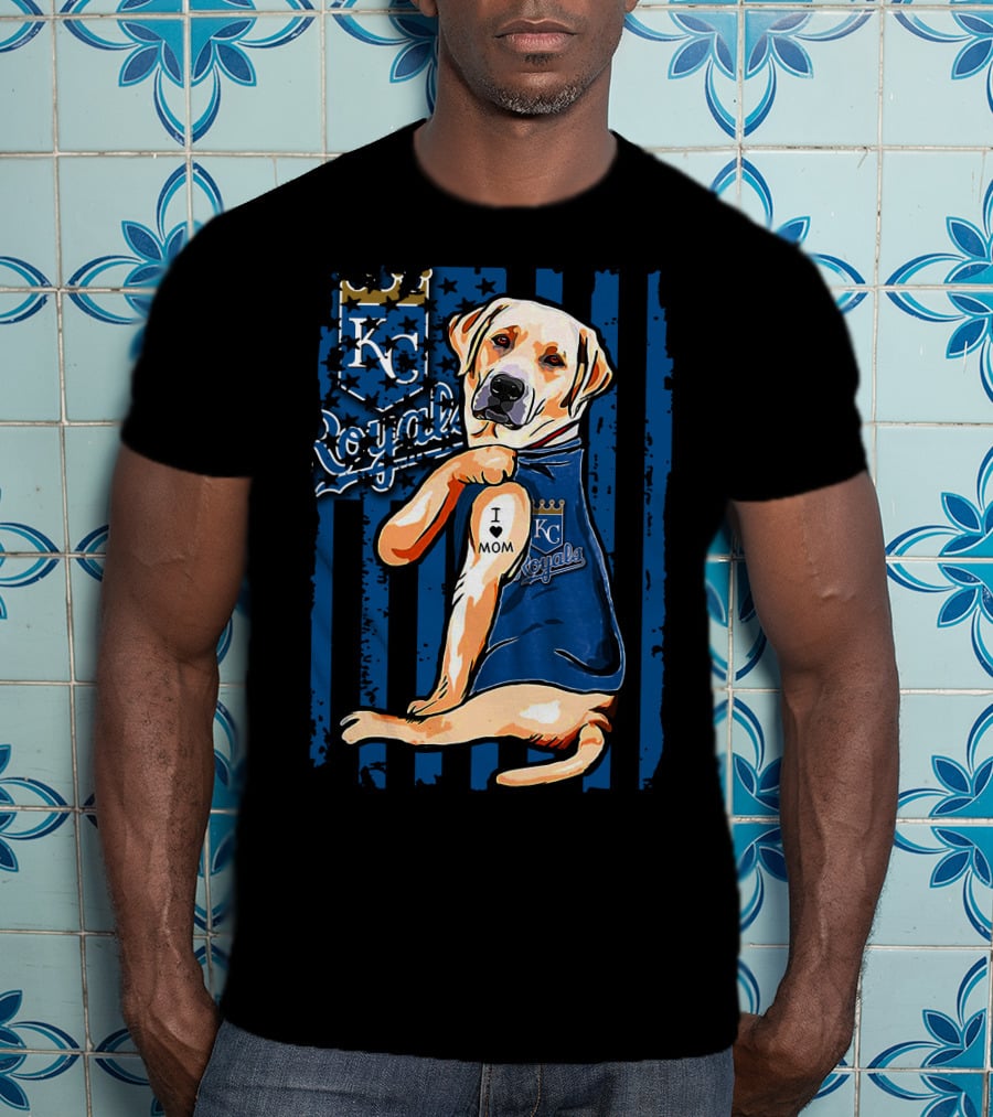 Labrador Retriever KC Royals I Love Mom T-Shirt