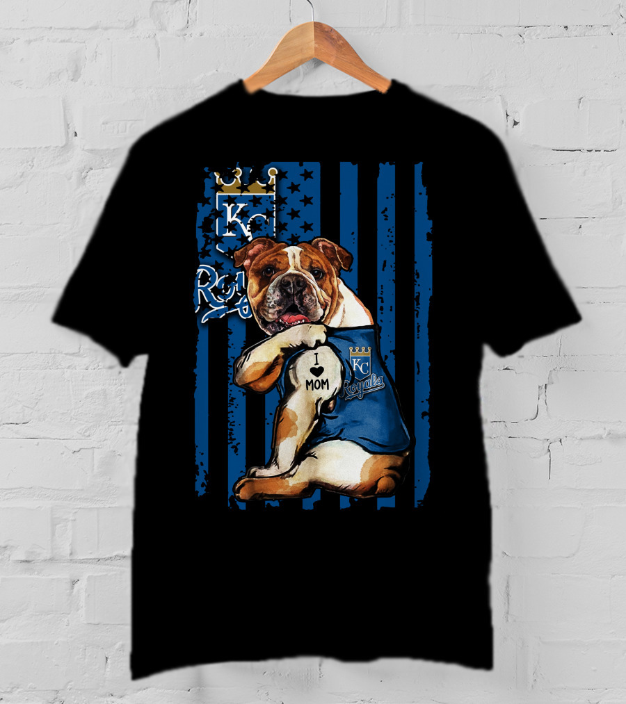 Kansas City Royals Bulldog I Love Mom T-Shirt