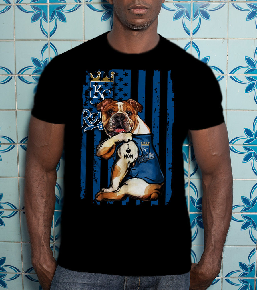 Kansas City Royals Bulldog I Love Mom T-Shirt