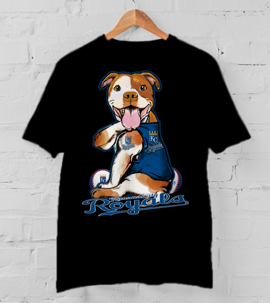 Kansas City Royals Pittbull Mascot Playful Baseball T-Shirt