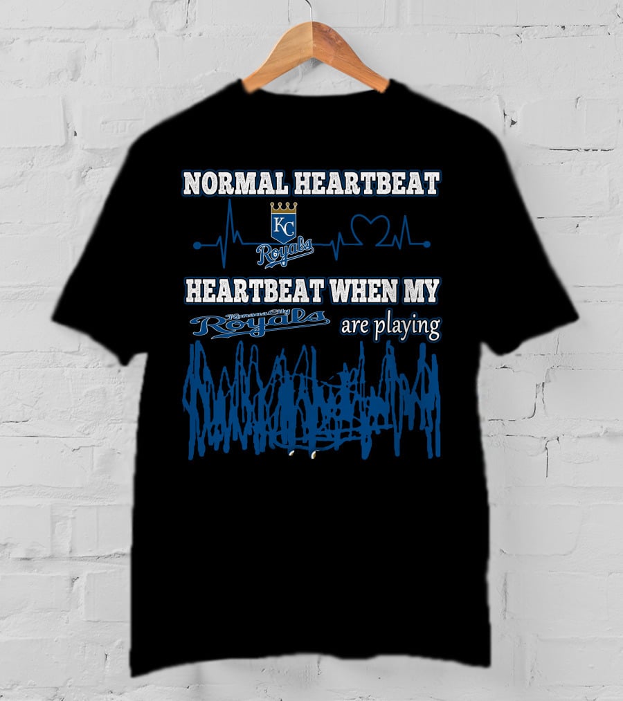 Normal Heartbeat Kansas City Royals Heartbeat When My Royals Are Playing T-Shirt