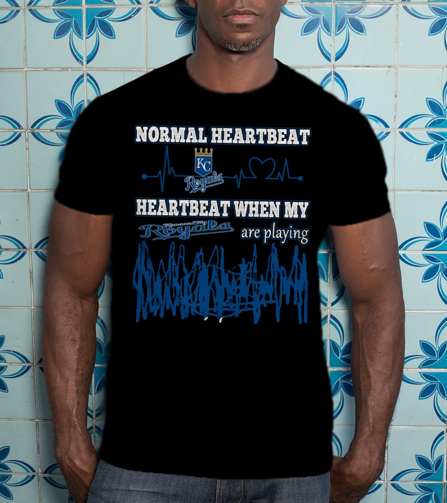 Normal Heartbeat Kansas City Royals Heartbeat When My Royals Are Playing T-Shirt