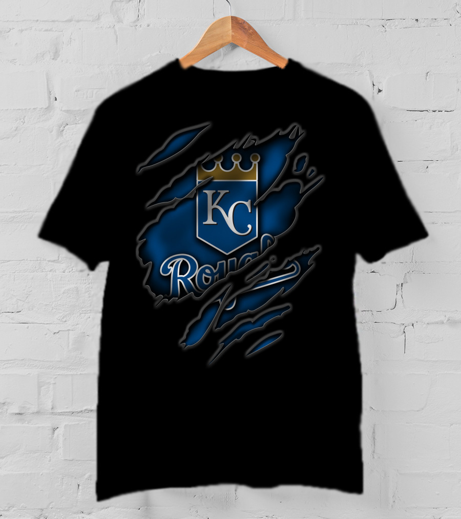 Torn KC Royals Blue Claw Marks T-Shirt