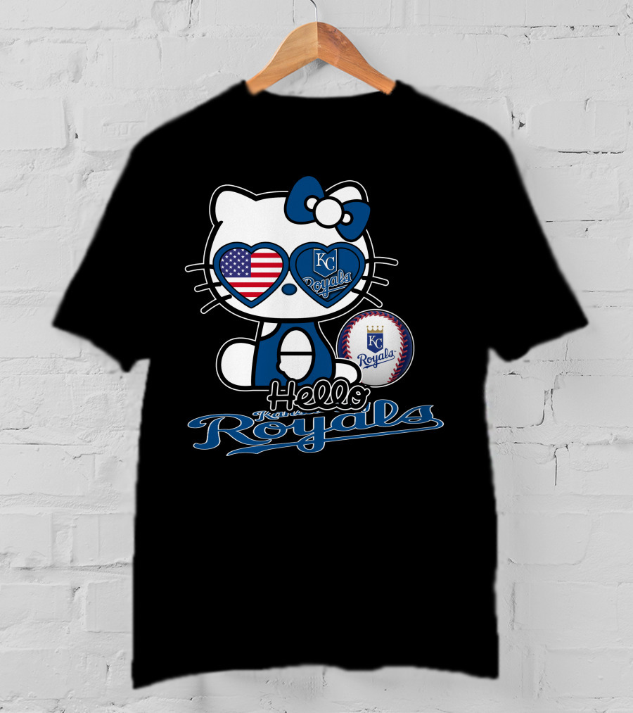 Hello Kitty Kansas City Royals USA Baseball T-Shirt