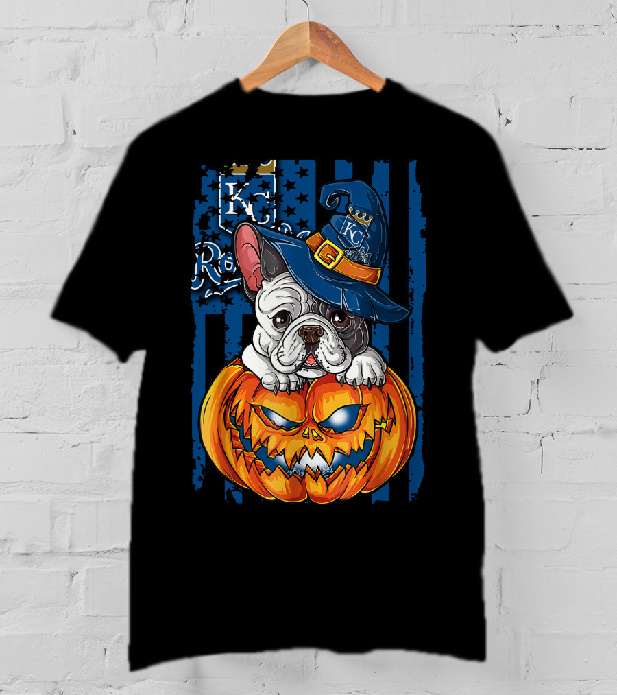 Hlw Bulldog KC Royals Halloween Pumpkin T-Shirt