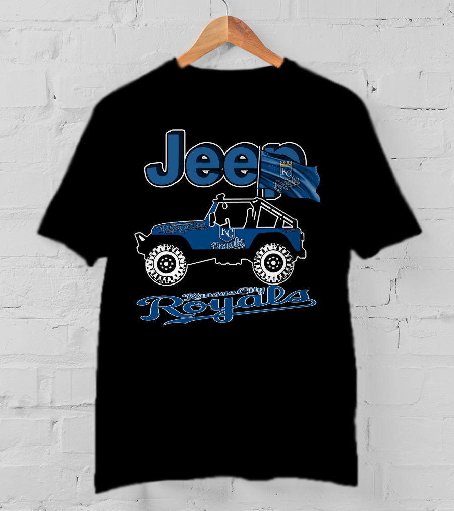 Jeep Kansas City Royals KC Flag And Wrangler Jeep T-Shirt