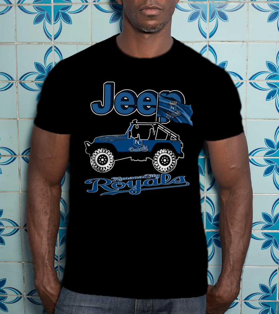 Jeep Kansas City Royals KC Flag And Wrangler Jeep T-Shirt