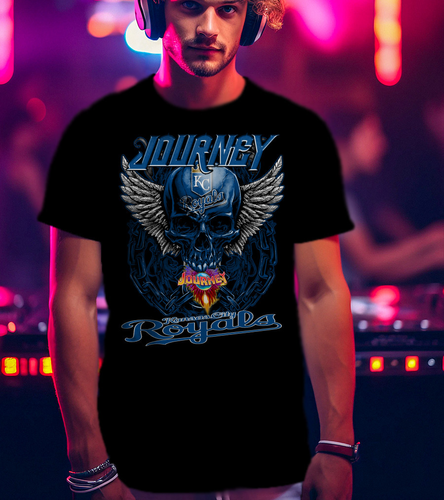 Journey Kansas City Royals Skull Wings T-Shirt