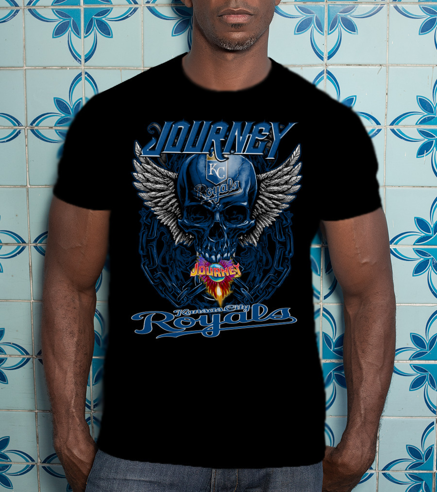 Journey Kansas City Royals Skull Wings T-Shirt
