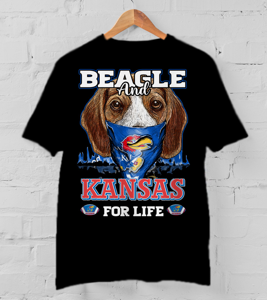 Beagle And Kansas Jayhawks For Life T-Shirt