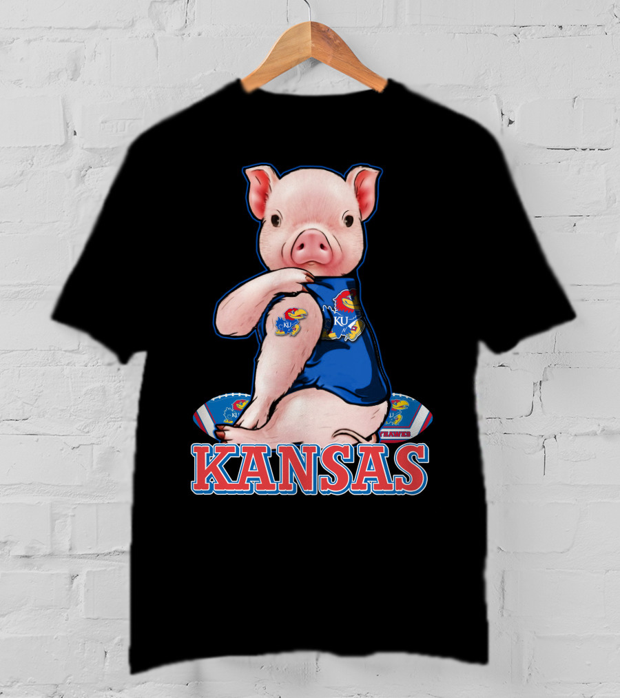 Kansas Pig Jayhawks KU Football Fan T-Shirt