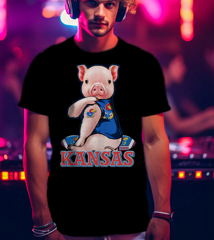 Kansas Pig Jayhawks KU Football Fan T-Shirt