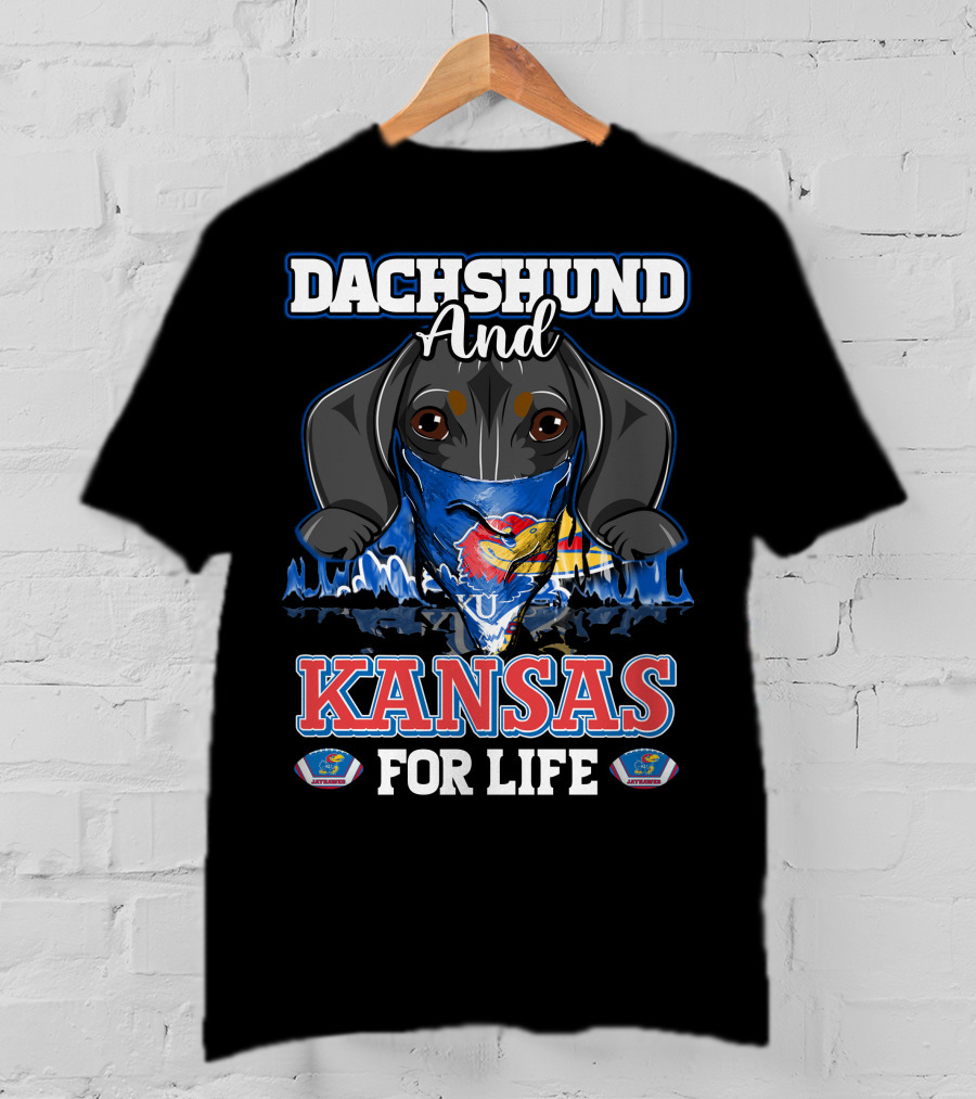 Dachshund And Kansas For Life Jayhawks KU Spirit T-Shirt