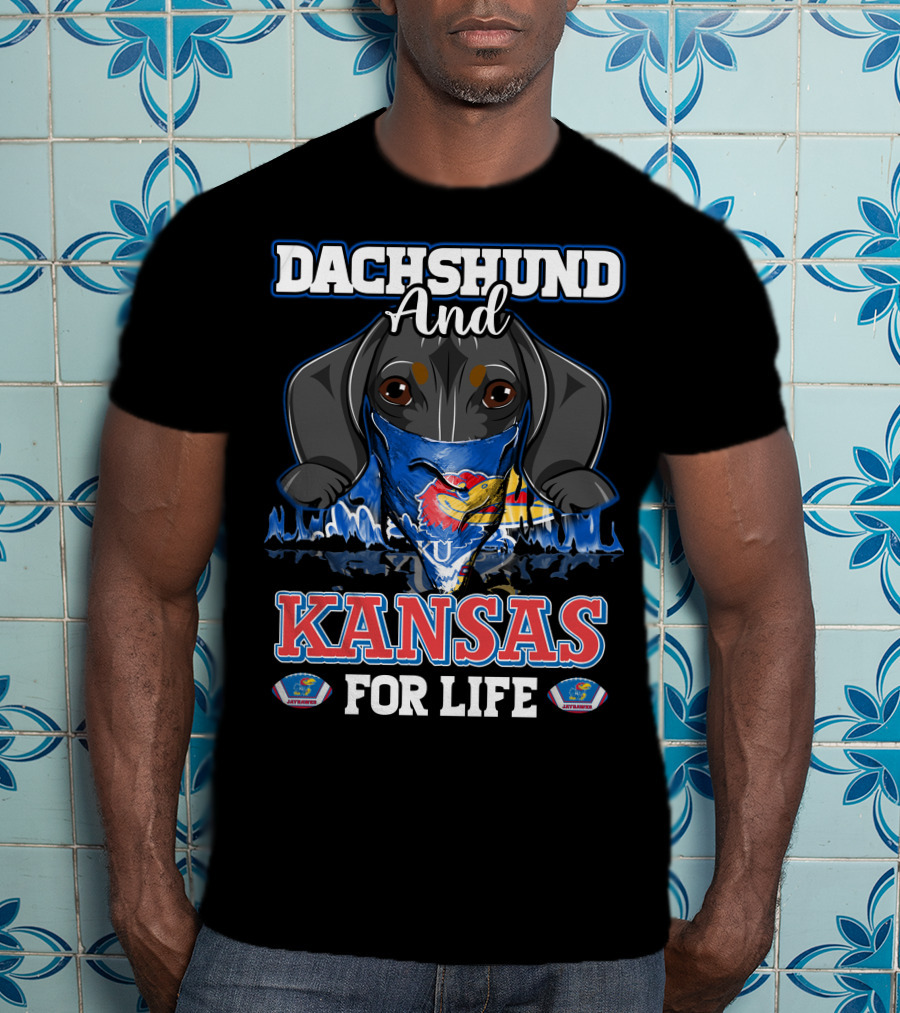 Dachshund And Kansas For Life Jayhawks KU Spirit T-Shirt