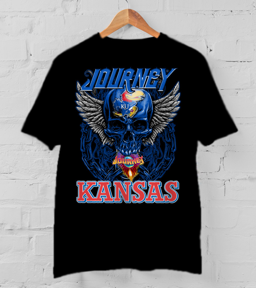 Journey Kansas Jayhawks KU Skull Wings T-Shirt