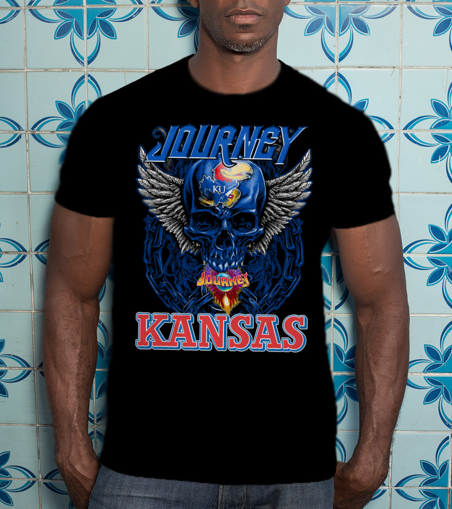 Journey Kansas Jayhawks KU Skull Wings T-Shirt