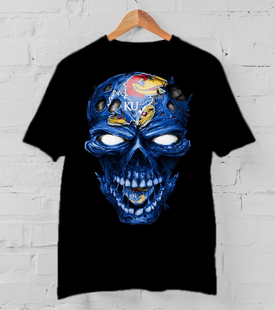 Kansas Jayhawks Skull KU T-Shirt