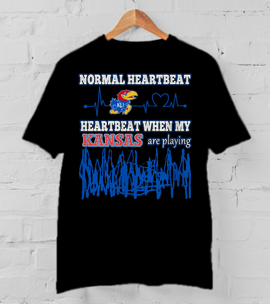 Normal Heartbeat Heartbeat When My Kansas Jayhawks Are Playing T-Shirt