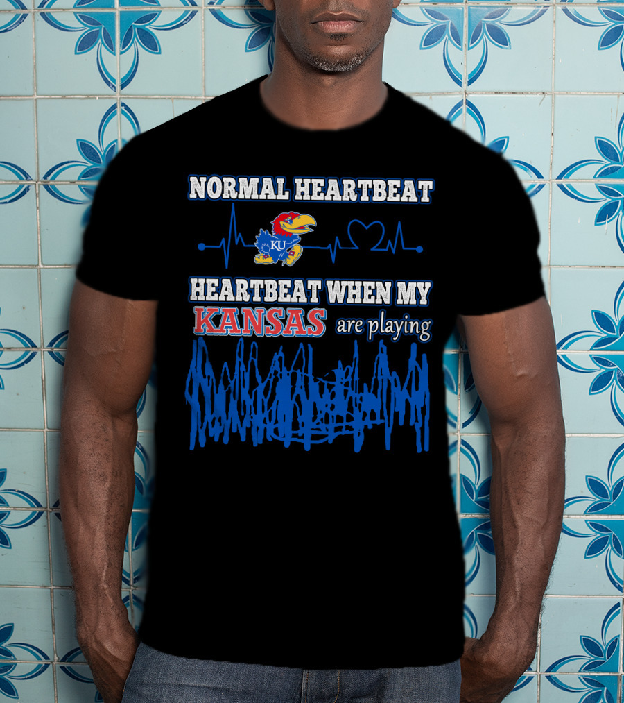 Normal Heartbeat Heartbeat When My Kansas Jayhawks Are Playing T-Shirt