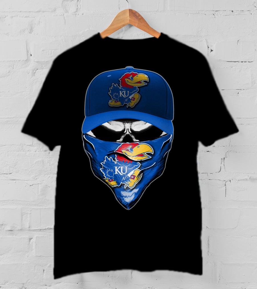 KU Skull Kansas Jayhawks Bandana Hat T-Shirt