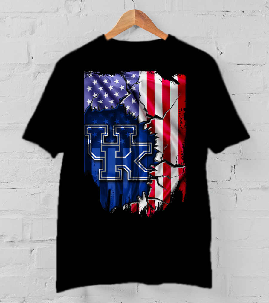 Kentucky Wildcats American Flag Torn T-Shirt