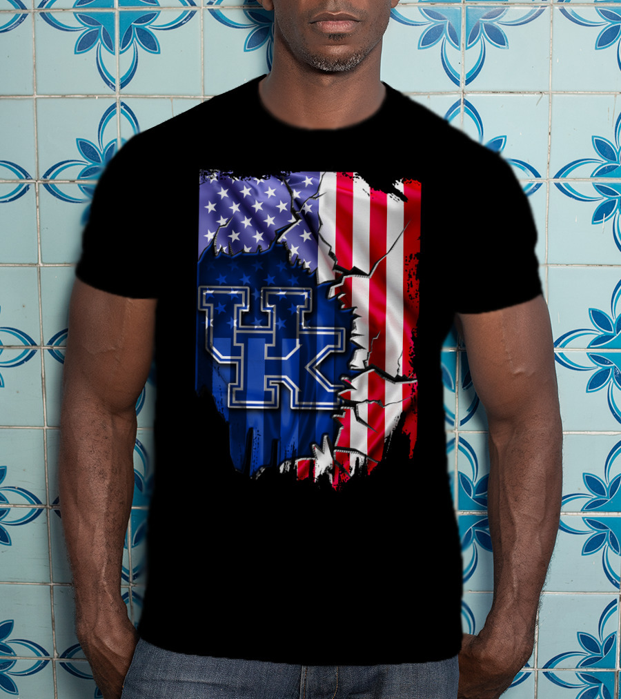 Kentucky Wildcats American Flag Torn T-Shirt