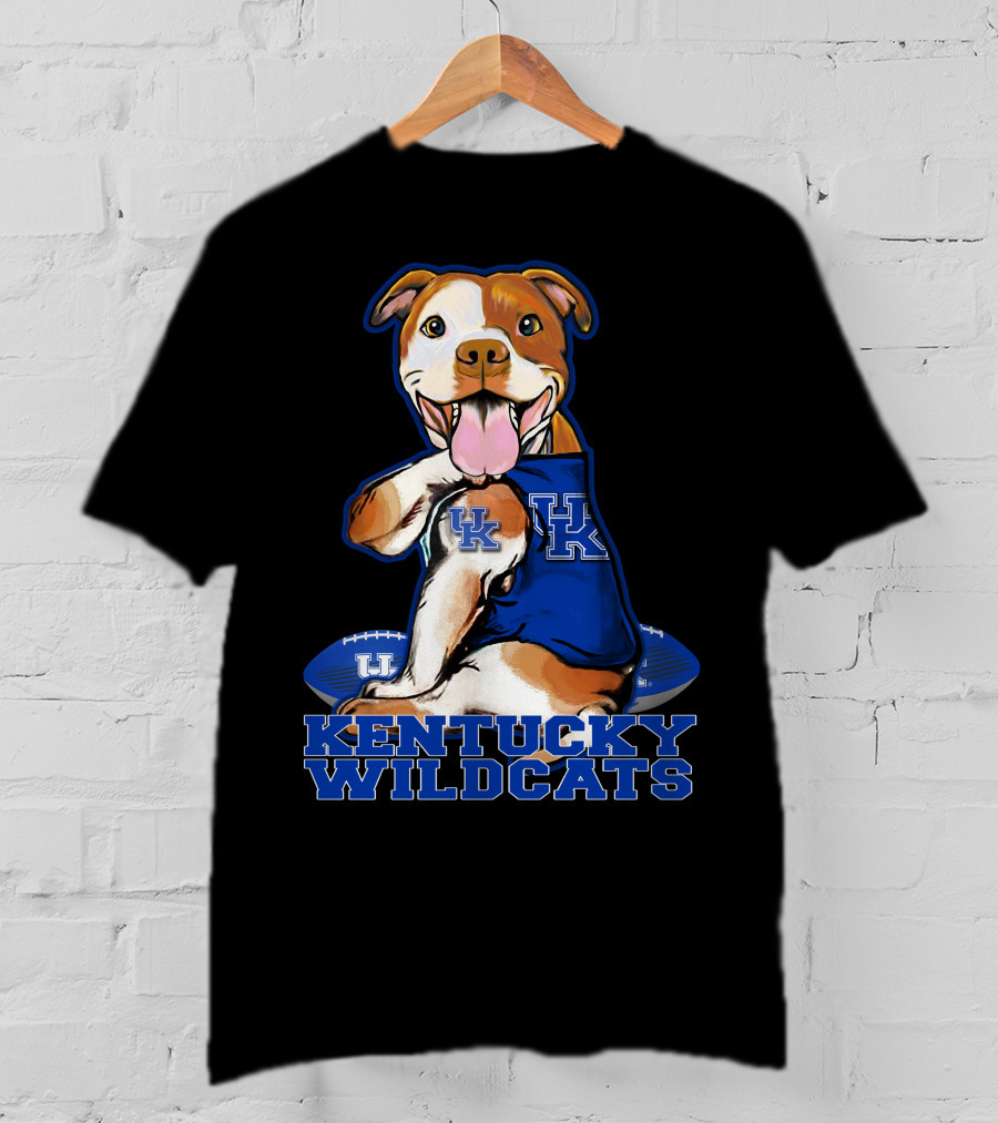 Kentucky Wildcats UK Pitbull Football Fan T-Shirt