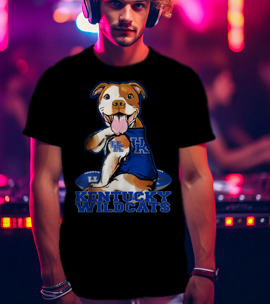 Kentucky Wildcats UK Pitbull Football Fan T-Shirt