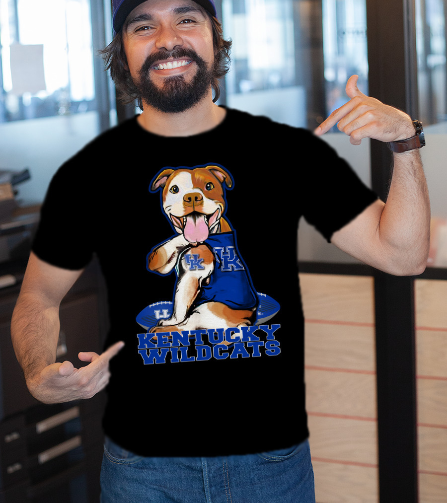 Kentucky Wildcats UK Pitbull Football Fan T-Shirt