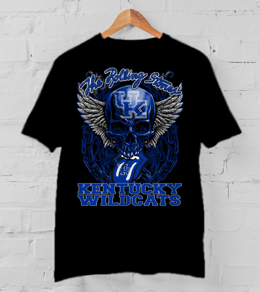 The Rolling Stones Uk Kentucky Wildcats Skull Wings T-Shirt