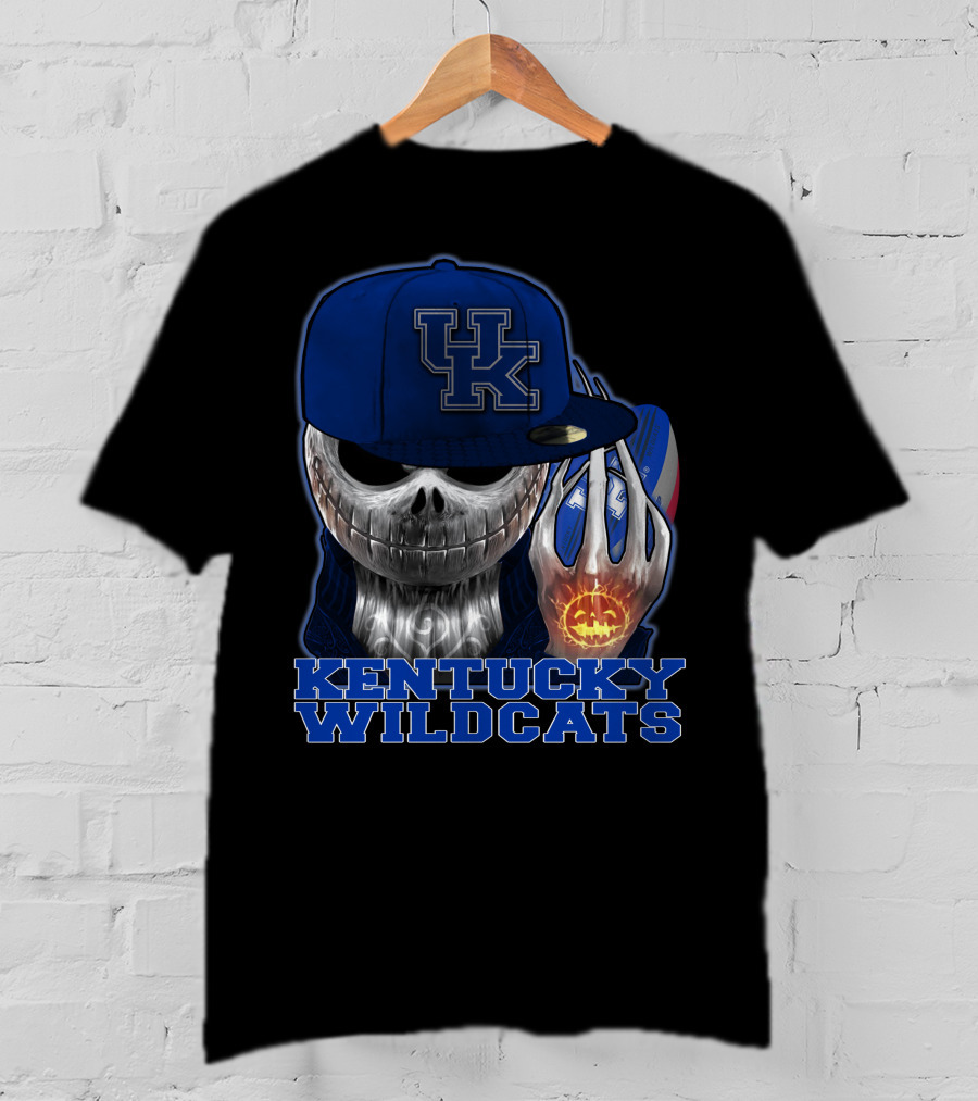 Kentucky Wildcats Jackskull Pumpkin Basketball Hat T-Shirt