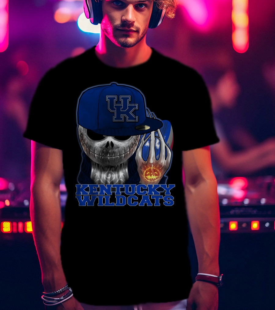 Kentucky Wildcats Jackskull Pumpkin Basketball Hat T-Shirt