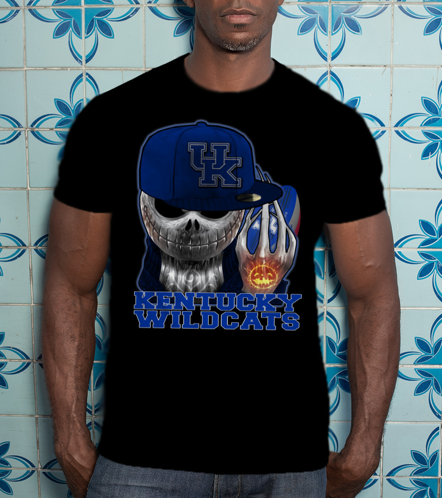 Kentucky Wildcats Jackskull Pumpkin Basketball Hat T-Shirt