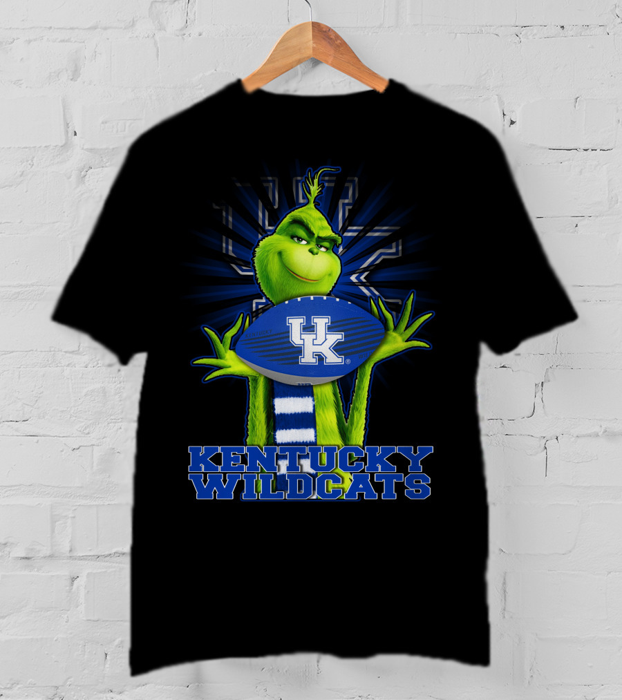 Grinch Holding Kentucky Wildcats Football T-Shirt