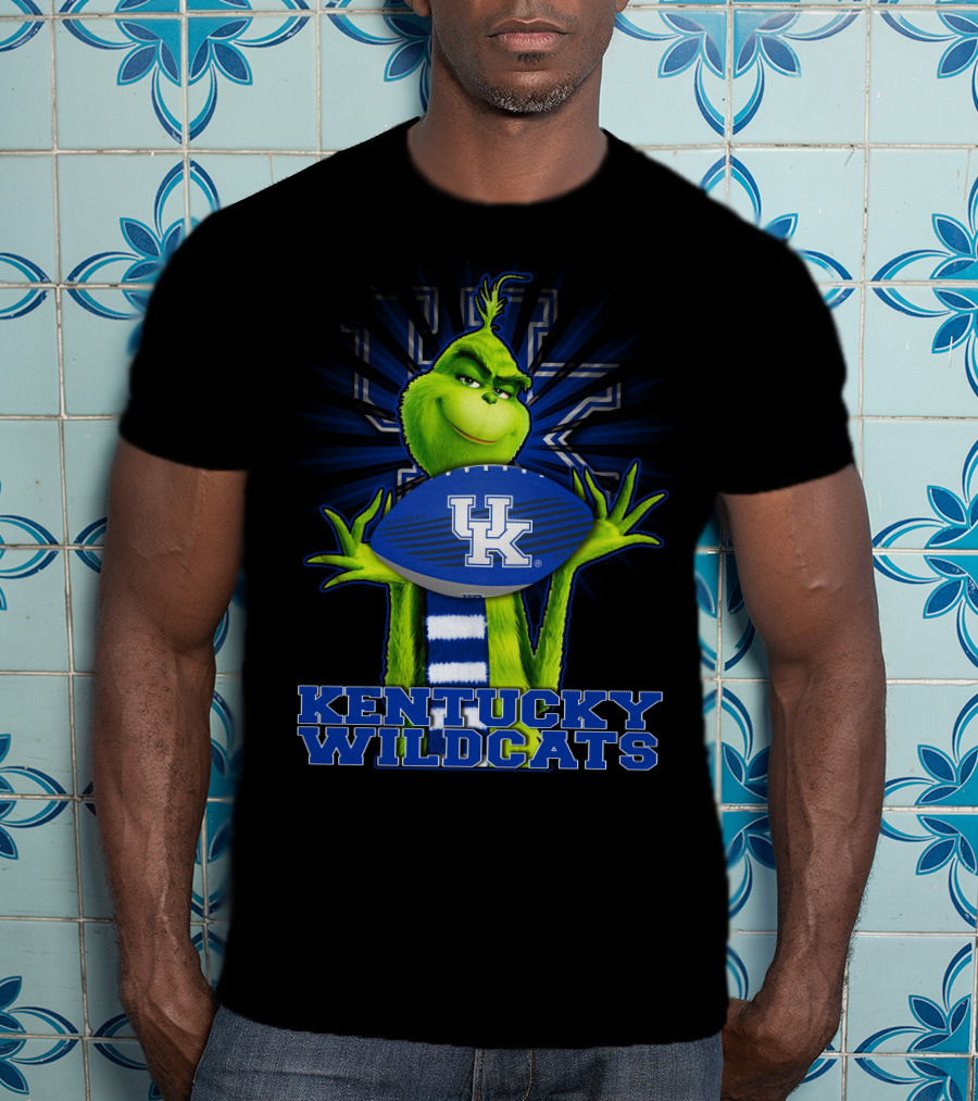 Grinch Holding Kentucky Wildcats Football T-Shirt