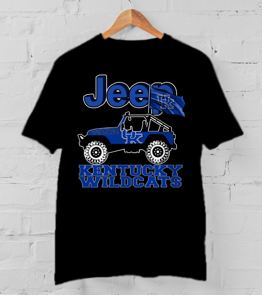 Jeep Kentucky Wildcats UK Flag Off-Road Vehicle T-Shirt